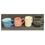 (L) 4 Heavy Ceramic Inspiration Coffee Mugs