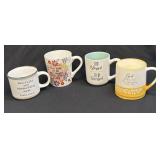 (L) 4 Heavy Ceramic Inspiration Coffee Mugs
