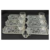 (L) Set of 6 Anchor Hocking Clear Glass COLONIAL