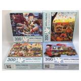 (K) 4 Assorted Puzzles As Pictured-All Have Been