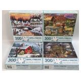 (K) 4 Assorted Puzzles As Pictured-All Have Been