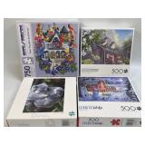 (K) 4 Assorted Puzzles As Pictured-All Have Been