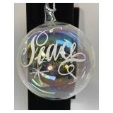 (J) Mouth Blown, Hand Painted Glass Ornament