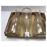 (J) Three Generic 1 Quart Milk Bottles