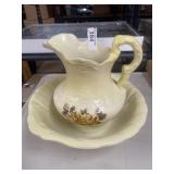 (J) Ironstone Pitcher & Bowl