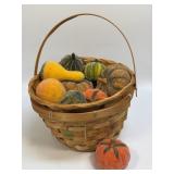 (K) Woven Fall Themed Basket With Several Sugared