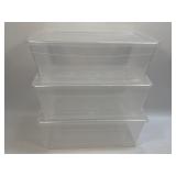 (L) 3 Shoebox Size Storage Containers As Pictured