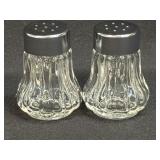 (K) Set Of 2 Pressed Glass Individual Salt &