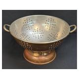 (K) Vintage Copper Footed Colander Pedestal