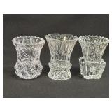 (K) Set of 3 Vintage Princess House Cut Crystal