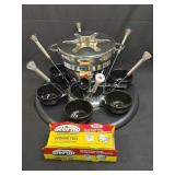 (K) Stainless Fondue Set With Burner, Stand,