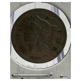 1871 XF 3 Cent Piece