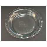 (K) Vintage Pyrex Clear Pattern Round 9.5ï¿½ Clear