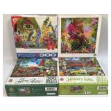 (K) 4 Assorted Puzzles As Pictured-All Have Been