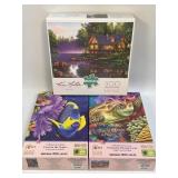 (K) 3 Assorted Puzzles As Pictured-All Have Been