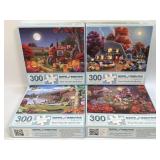 (K) 4 Assorted Puzzles As Pictured-All Have Been
