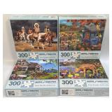 (K) 4 Assorted Puzzles As Pictured-All Have Been