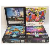 (K) 4 Assorted Puzzles As Pictured-All Have Been