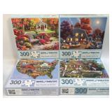 (K) 4 Assorted Puzzles As Pictured-All Have Been
