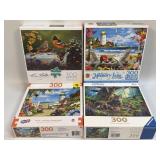 (K) 4 Assorted Puzzles As Pictured-All Have Been