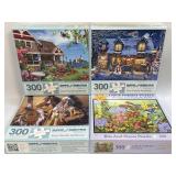 (K) 4 Assorted Puzzles As Pictured-All Have Been