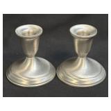 (J) Lot of 2 Vintage Poole Pewter Candlestick