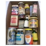 (J) Tray Lot Containing Several Vintage Tins and