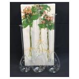 (J) Twoï¿½s Company Tear Drops Hand Blown Vases Set