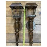 (E) 2 Large Wooden Sconces as Shown