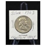 (SC) 1963 Franklin Silver Half Dollar 90% Silver