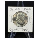 (SC) 1962-D Franklin Silver Half Dollar 90%