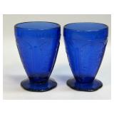 (H) Vintage Jeanette Cobalt Blue Glass Cherry