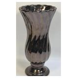 (H) Vintage Haeger Vase Bronze Swirl Metallic