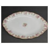 (D) Limoges Pink Floral Pattern 17ï¿½ Oval Platter