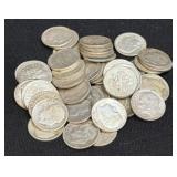 (SC) Complete Roll of 50 Roosevelt Dimes Pre 1964