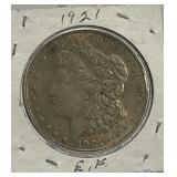 (SC)  1921 EF Morgan Silver Dollar 90% Silver
