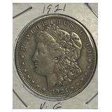 (SC) 1921 VG Morgan Silver Dollar 90% Silver