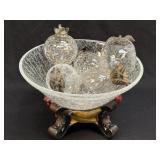 (M) Vintage Crackle Glass Fruit with Crackle