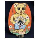 (SC) Vintage Linden Black Forest Bear Mini Clock