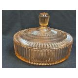 (J) Anchor Hocking Queen Mary Pink 7" Candy Dish