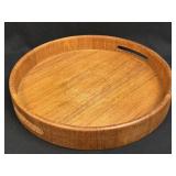 (H) Vintage Goodwood Round Serving Tray Teak MCM