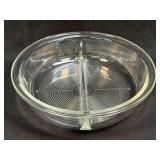 (M) Vintage PYREX #595 Clear Ribbed Divided