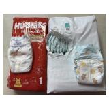 (M) Huggies and Pampers Size 1 Diapers Both Packs