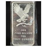 (SC) 10 Ounce Silver Bar .999 Fine Silver Ten