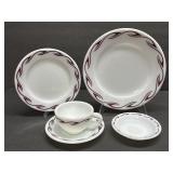 (D) Vintage Corning Ruby Scroll Place Setting 5