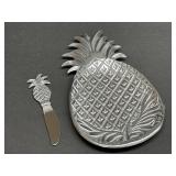 (D) IHI Metal Pineapple Serving Tray with