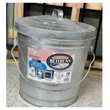 (E) Galvanized Lovking Lid Container 10 Gallon