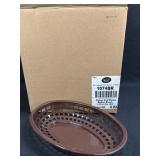 (M) 36 Classic Oval Plastic Brown Food Basket