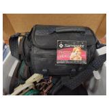 (J) Box and Contents Including Camera Bag