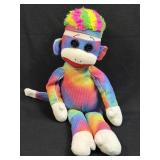 (L) Ty Plush Beanie Buddy - Rainbow Sock Monkey